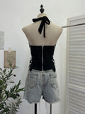 éFÀ± Ja Jersey Sling Vest Hollow Low Chest Hanging Neck With Chest Pad Printing Tie 2883
