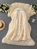 French Heavy Industry Three-Dimensional Rose A Word Skirt Female High Waist Thin Long Elegant Temperament Skirt