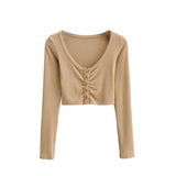 Spice Girls Short-Num T-Shirt Embody Temperament V Collar Long-Sleeved T-Shirt Thai Summer Spring And Autumn Winter Top