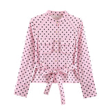 2026 Spring New Women's Fashion Casual Loose Wave Point Shirt Trousers 2010708