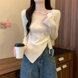 Design Sense Of A Small Irregularly Tailored Short Top Women's Early Autumn 2025 New Set-Up Knitted Sweater