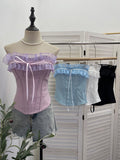 Sleeveless Short Top With Chest Pad Anti-Slip Slender Waistcoat Ponies With Bows
