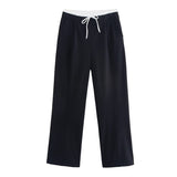 Autumn 2025 New Women's Fashion Casual Street Double Waist Wide Leg Pants 1608225