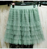 Layers Of Mesh Dress Women 2025 Summer New Tight Waist High Waist Thin Cake Skirt A Word Fluffy Skirt