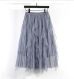 Vintage 100-Fold Dress Irregular Thin A Sub-Net Dress 2025 Spring New Long Skirt Women's Summer