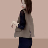 Design-Sense Suit Woman 2025 Spring Korean Version Of The New Small Oceanic Vests