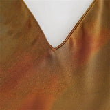 2025 New Women's Fashion Retro Silk-Sense Textured Printed Dress