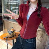 Autumn And Winter Korean Small Collared Short Coat Woman 2025 Fashion Full Dress Top