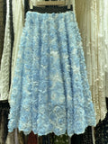 French Heavy Industry Three-Dimensional Rose A Word Skirt Female High Waist Thin Long Elegant Temperament Skirt