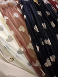 Early Spring Net Yarn Dress Love Print Fairy Dress Casual Hundred Fold Skirt Skirt Large Skirt A Skirt Long