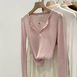 2026 Early Spring Temperament Wool V Collar Inside The Knitted Bottom Shirt Women Commuter High-End Feel Blouse Autumn