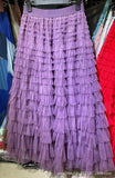 Net Yarn Splicing Cake Skirt 2025 Spring, Summer And Autumn And Winter New Medium And Long Skirt A-Word Long Skirt Pong Yarn Skirt