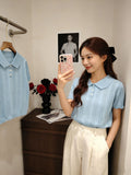 Hook Flower T-Shirt Woman 2026 Retro Hollow Polo Niche Design Sense Thin Knitted Short-Sleeved T-Shirt Summer Coat