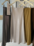 2025 Acetic Acid Vertic Acid Vertinated Fish Tail Half-Dress Femininity Simple Hanging Thin Bag-Butbated A Word Long Skirt