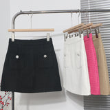 Long-Term Goods Small Fragrant Wind Coarse Flowers A Short Skirt Women High Waist Thin Skinny Bag Hip Half-Body Skirt 8996