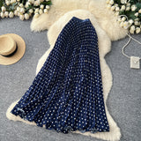 Korean Version Of The Wave Point 100 Folded Skirt Elegant Half Dress Women High Waist Thin A Word Long Dress Commuted Temperament Skirt