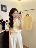 Hook Flower T-Shirt Woman 2026 Retro Hollow Polo Niche Design Sense Thin Knitted Short-Sleeved T-Shirt Summer Coat