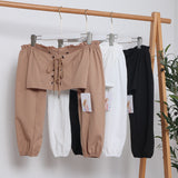 Trending Rope With Bow Long-Sleeved Shirt Ultra-Short Collar Blouse 8885