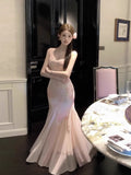 Pure Lust Breeze Broken Flower Net Yarn Sling Dress Femininity Summer Temperament Seaside Vacation Bag Hip Fishtail Long Skirt