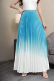 Gradient Color Half-Dress Woman High Waist Thin Feeling Fell 100 Folded Skirt In The Long A-Word Skirt