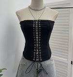 Real Shooting Tset Boa Tart Tset Tset Tsets With Anti-Slip Strip Design Hollow Outside Wearing Short Vest 2829