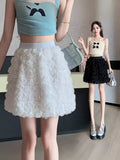 Summer New Cake Skirt Rose Petal Chiffon Skirt Pony Skirt Lace Folding Skirt