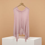 Irregular Bat Sleeve Cloak Sunscreen Knitted Girl Summer Chic One-Word Shoulder Loose-Fitting Thin Top