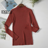 Half-High Collared Bottomed Women 2026 Autumn And Winter New Thin Cloth Cloth With Tight Sweater Slim Thin Knitting Top