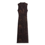 2025 Autumn New Dress Women's Breast Positioning Printing Slimming Leisure 9601541
