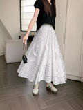 High-Waist Heavy Industry Lace Hollow Fairy Big Swing A-Dress Girl With Sweet A-Word Long Dress 2025 Summer New