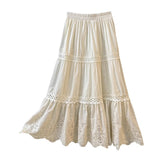 Fashion Age Reduction Lace Lace Skirt Women's Spring 2025 New High-Waist A Word Folded Loose Cake Skirt