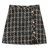 Vintage Coarse Flowers, High Waist Slim Half-Dress Autumn And Winter Irregular Opening Single-Dbutton Bag A Short Skirt 88881