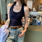 2025 New Hottie Hanging Neck Movement Sleeveless Small Vest Women Spring And Summer Wear Inside And Bottom Slings