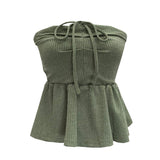 Women's Clothing Out-Of-Shoulder Hanging Neck Small Sling Vest Outside Wearing Braided Short Sleeveless Top 88951