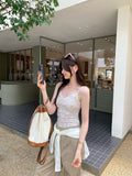 French Unique Lace Long-Sleeved T-Shirt Girl Spring And Autumn New With Slings High-End Feel Super-Looking Coat Top