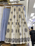 National Style Retro Floral Tice With Half-Dressed Dress Woman 2025 New Thin Casual Mid-Long Skirt