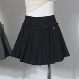 Pict Girl Gray Suit Half-Dress Woman High Waist Thin A Word Small Short Skirt Belt 8506