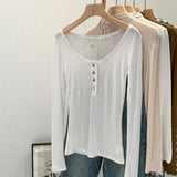 2026 Early Spring European Goods Explosion Thin Henry Inside Hit Bottom Shirt Women Spring Chic Sweet Wearing Long-Sleeved T-Shirt