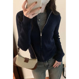 2026 Early Spring Simple Atmospheric Solid Color Pit Knitted Shirt Jacket Early Autumn New Coat Woven Cardigan Niche Wear