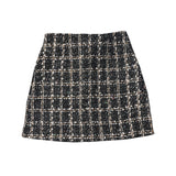 Small Scented Coarse Flowers, Lattice Half-Dress Woman 2025 Autumn And Winter New High-Waisted Thin Ass A-Word Skirt 8920