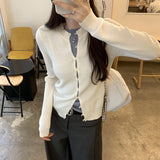 European Chic Long-Sleeved Knitted Jersey Coat Woman 2025 New Autumn And Winter French Unique Temperament Thin Top