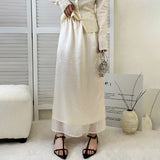 Acet Skirt 2026 New Summer Korean Temperament Wave Half Dress Female High Waist Thin A-Shaped Skirt
