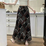 Vintage Chiffon Fishtail Half Dress 2026 Summer New High-Rise Slimy Temperament Ass Long Skirt