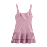 2025 Spring And Summer New Women's Fashion Sleeveless Wide-Folding Trouser Dress 3067322