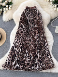 Vintage Leopard Print 100 Rheow Skirt 2026 New Wave Hem Long Skirts Long Skirts