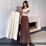 Waist Flower Nails Beaded 100-Fold Skirt Female Slim Skirt Hanging High-Waisted Long Dress 2026 Spring New