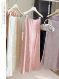 New Chinese Chinese Styled Fascination Crate Acetic Dress Girl Retro High-Rise Thin A Word Butterfly Flower Hanging Fishtail Skirt