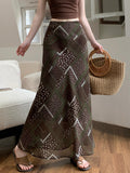 Vintage Chiffon Fishtail Half Dress 2026 Summer New High-Rise Slimy Temperament Ass Long Skirt