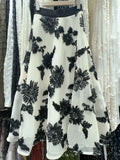 French Heavy Industry Three-Dimensional Rose A Word Skirt Female High Waist Thin Long Elegant Temperament Skirt