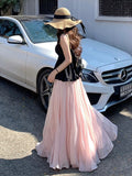 Purple Yarn Yarn Skirt Half Dress Girl Summer High Waist Big Folding A Word Dress Pendant Long Skirt